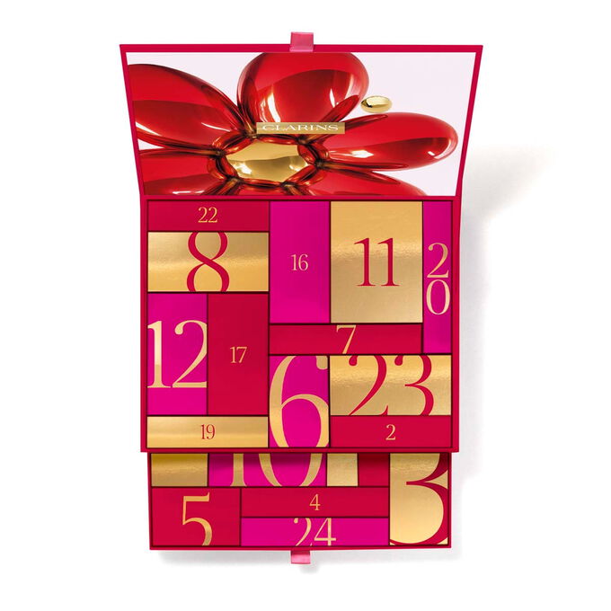 Eco designed holiday advent calendar box with sustainable paper packaging for 24 days beauty countdown gift set.