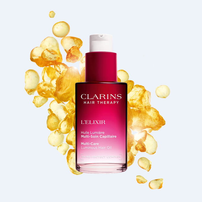 Nourishing and hydrating hair oil elixir with a luminous shine effect to protect and revitalise all hair types daily