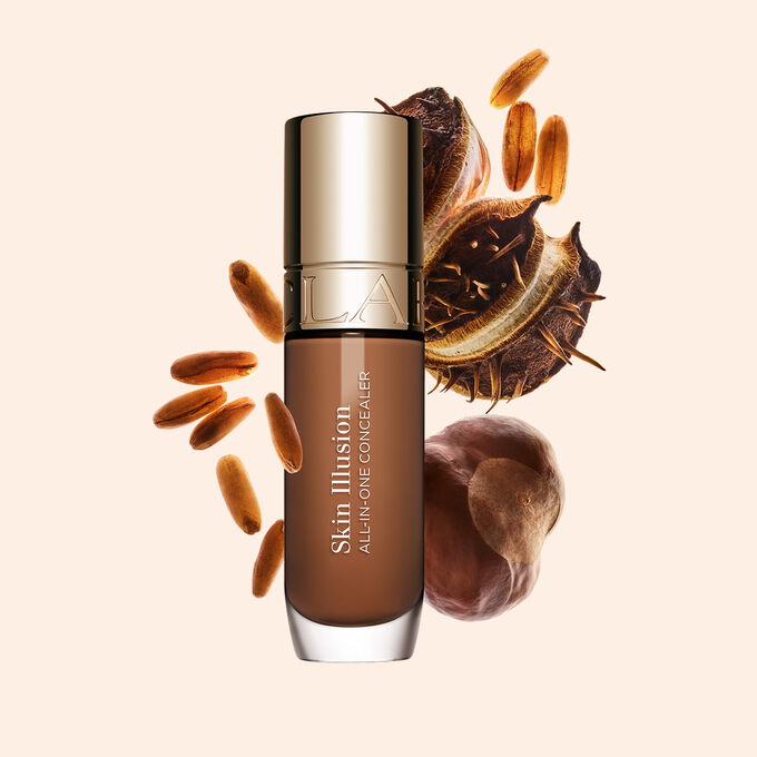 Skin Illusion all-in-one concealer with horse chestnut and oat sugars to depuff eyes and provide a long-lasting tightening effect