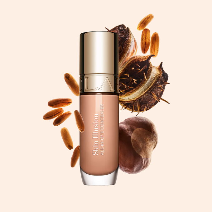 Skin Illusion all-in-one concealer with horse chestnut and oat sugars to depuff eyes and provide a long-lasting tightening effect