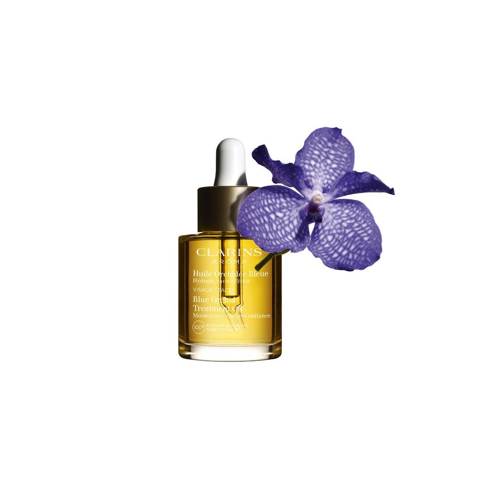 Blue Orchid Treatment Oil 200ml packshot with ingredients