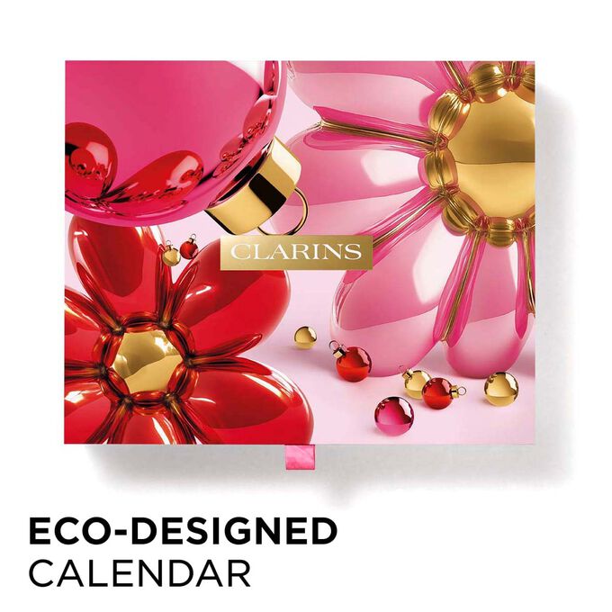 Eco designed holiday advent calendar box with sustainable paper packaging for 24 days beauty countdown gift set.