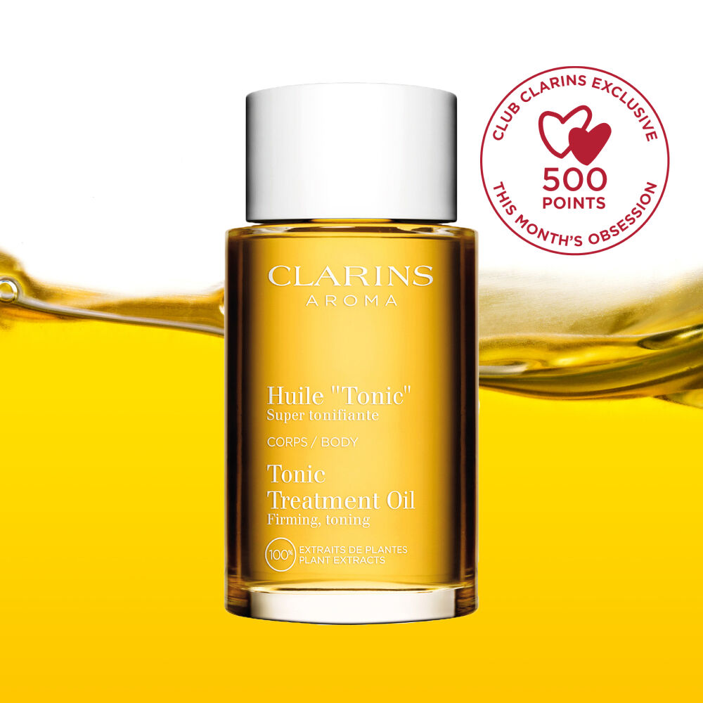 Tonic Treatment Oil packshot with ingredient