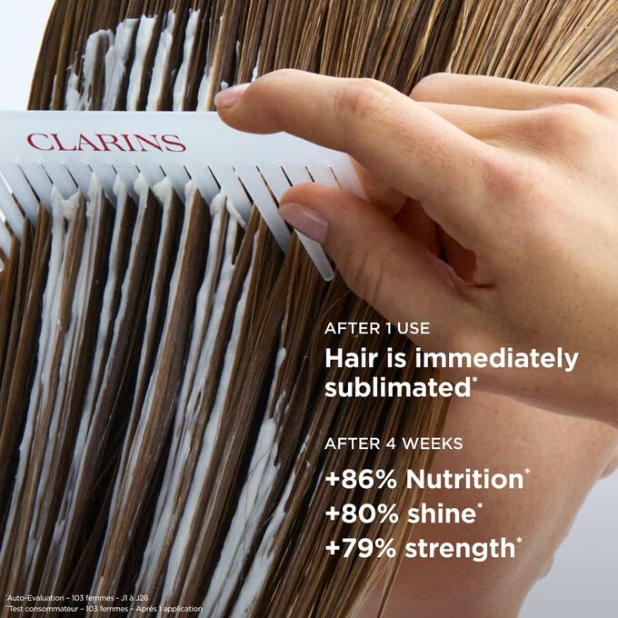 Hair mask for straight hair: eighty-six percent more nutrition and eighty percent shine for immediately sublimated hair.