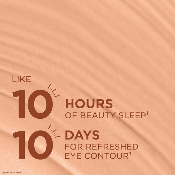 Concealer texture for a ten-hour beauty sleep effect and refreshed eye contour results in ten days for a rested look