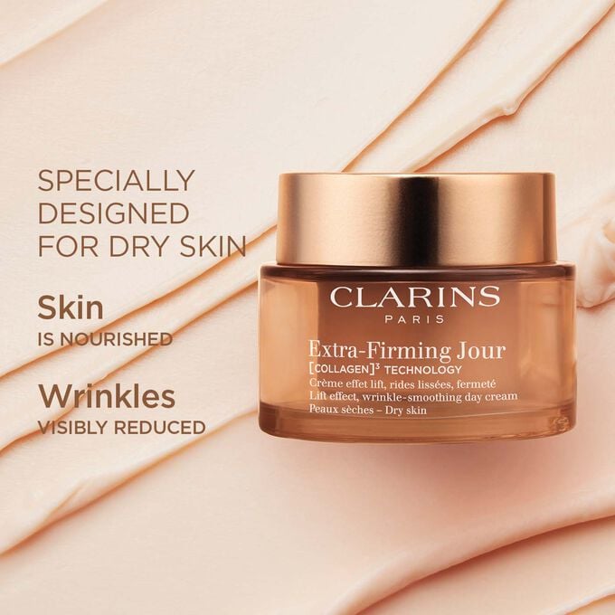 Packshot of the Extra-Firming Day Cream for dry skin  to illustrate its visible wrinkle-reducing and highly nourishing effects.