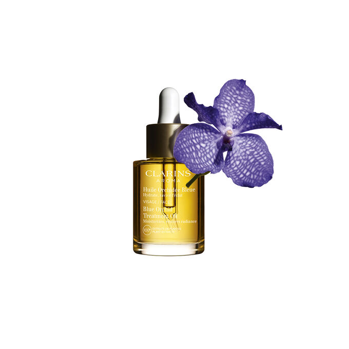 Blue Orchid Treatment Oil 200ml packshot with ingredients