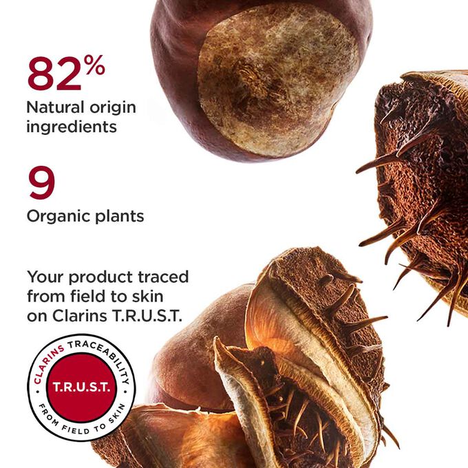 Visual highlighting that Nutri-Lumière Night Cream is 82% of natural origin and contains 9 organic plant extracts.