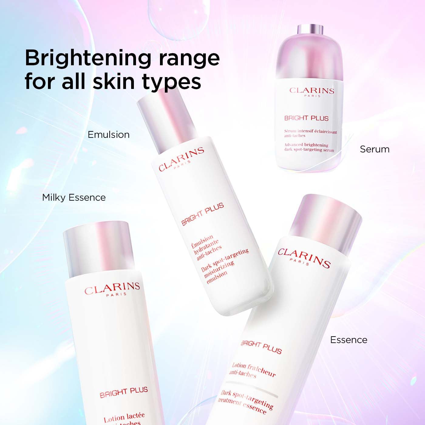 CLARINS BRIGHT PLUS セット 200ml + 100ml Bright Plus Dark Spot Targeting Milky Essence | CLARINS® UK