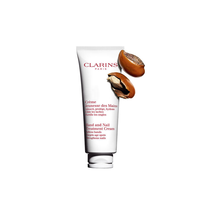Hand and Nail Treatment Cream packshot with ingredients