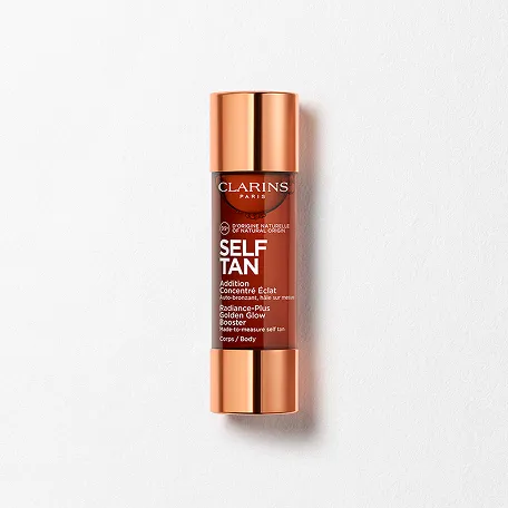 Radiance-Plus Golden Glow Booster Body packshot, that creates a natural-looking, made-to-measure tan