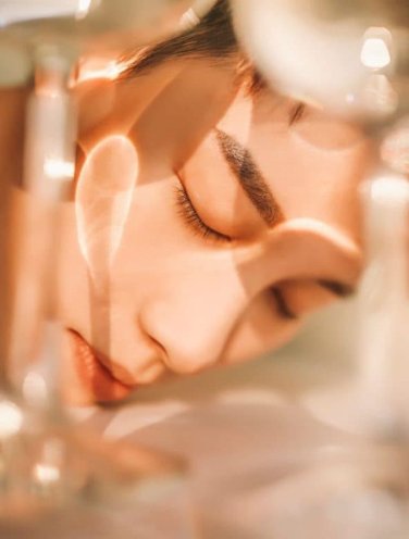 Woman's face in the sun Woman's face in the sun
