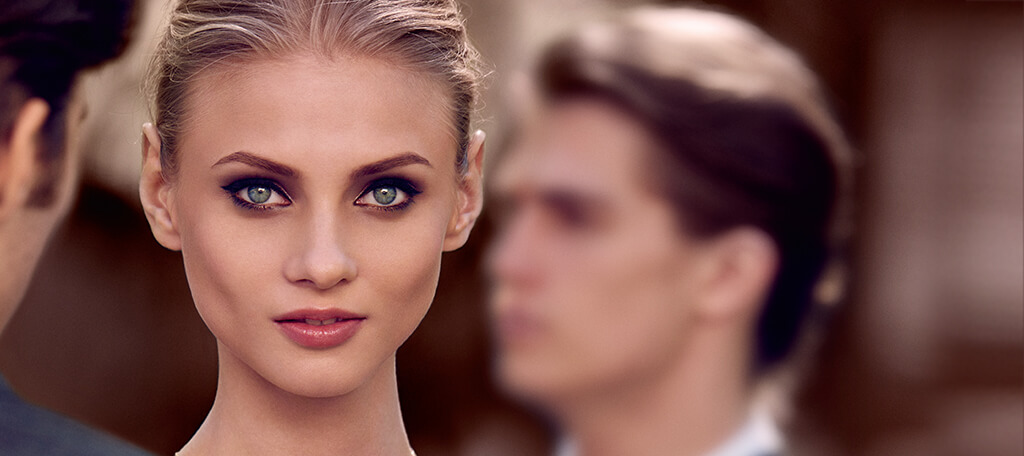 Sculpted features.