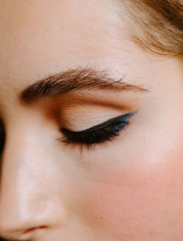 Close-up of winged eyeliner Close-up of winged eyeliner